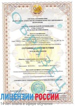 Образец сертификата соответствия Анжеро-Судженск Сертификат OHSAS 18001